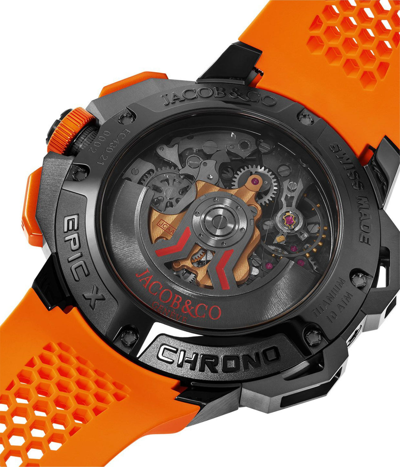 Jacob & Co. Epic X Chrono 44 mm - Black Titanium - Orange Inner Ring